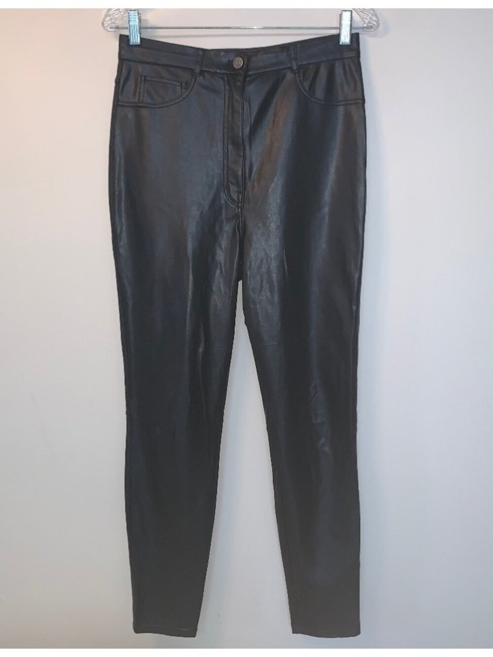 Aritzia Wilfred Free Black High Rise Faux Leather Pants 8